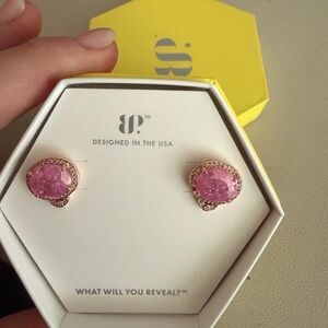 ✨ Bomb Party “Wild Orbiting Hearts” Stud Earrings – Rose Gold ✨